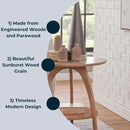 Martin Svensson Home LAX 20" Round End/Side Table with Storage, Light Oak by CozyNest Decor