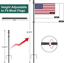 Barcetine 4-Pack Ground Flag Pole Kit - 8.5FT Tangle Free with Anti-Tip Stand Prong -1 inch Heavy Duty Portable Inground Flag Holder for Yard Garden Outdoor, Bonus 3x5 US Flag, Black by GreenHaven Gardens