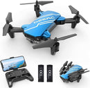 DEERC D20 Mini Drone with Camera for Kids, Remote Control Toys Gifts for Boys Girls with Voice Control, Gestures Selfie, Altitude Hold, Gravity Control, One Key Start, 3D Flips 2 Batteries, Blue by TinyTreasures Baby Boutique
