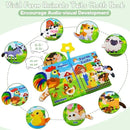Big Musical Red Barn Toy Farm Animal Finger Puppets for 1 2 3 4 5 Years Old, Animal Figures Playset with Farm Tails Baby Book, Sensory Learning Toys Gift for Toddlers Boys Girls by GreenHaven Gardens