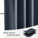 MIULEE Stone Blue Back Tab Blackout Curtains 90 Inches Long 2 Panels Set for Living Room Bedroom Privacy, Rod Pocket/Pinch Pleat Thermal Insulated Room Darkening Pleated Light Blocking Drapes by TinyTreasures Baby Boutique