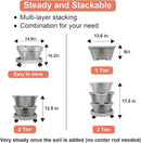 Vertical Planter 3 Tier Stackable Planters Garden Planters Strawberry Herb Flower and Vegetable Planter Indoor Outdoor Gardening Pots with Removable Wheels and Tools by CozyNest Decor