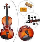 Rhythm Violin Set for Beginners,Acoustic Violins Starter Kit Package for Student,Beginners Fiddle with Hard Case, Rosin, Shoulder Rest, Bow, and Extra Strings (NATURAL, 1/4) by TinyTreasures Baby Boutique