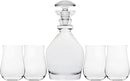 Ravenscroft Crystal | 5-piece European-Made Hand-blown Decanter Gift Set | 47.5 Fl Oz Decanter | 13.5 Fl Oz Glasses | 100% Lead-Free Crystalline by CozyNest Decor