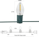 C7 Clear LED Christmas Lights, C7 Clear Christmas String Lights with 27 Clear LED Bulbs (Plus 2 Extra Bulbs) for Christmas Holiday Season Party Indoor&Outdoor Patio Backyard Decoration (25Ft, Clear) by GreenHaven Gardens