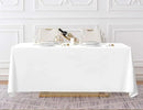 Surmente White Rectangle Tablecloth 90 x 132-inch Rectangular Polyester Table Cloth for Weddings, Banquets, or Restaurants by CozyNest Decor
