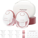 Momcozy Breast Pump Hands Free Mobile Style | M6, Wearable Breastfeeding Pump Ideal Rhythm for More Milk, DoubleFit Flange More Fit & Discreet with 3 Modes & 9 Levels, 24mm - 2 Pack Cozy Red by TinyTreasures Baby Boutique