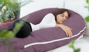 Meiz Pregnancy Pillow, Cooling Silky Pregnancy Pillows for Sleeping, 65" Maternity Pillow for Tall Pregnant Woman with Cooling Silk Jersey Cover, Purple by TinyTreasures Baby Boutique