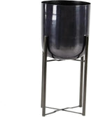 CosmoLiving by Cosmopolitan Metal Indoor Outdoor Planter Dome Large Planter Pot with Removable Stand, Set of 2 Planters 19", 22"H, Black by GreenHaven Gardens
