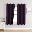 ChrisDowa 100% Blackout Curtains for Bedroom with Black Liner, 2 Thick Layers Total Blackout Thermal Insulated Grommet Window Curtains 2 Panels Set (Royal Purple, 42 x 63 Inch) by TinyTreasures Baby Boutique