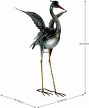 chisheen Crane Garden Statue Sculpture, Metal Heron Outdoor Decor, Yard Art Bird Decoy for Backyard Pond Patio Porch Lawn Decorations by GreenHaven Gardens