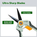 PrunePro Garden Scissors Pruning Shears Sharp Stainless Steel Non-Stick Teflon Coating Blade for Precise Cuts Garden Snip Bonsai Clippers for Plants Rose Flower 3 Pack by GreenHaven Gardens