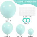RUBFAC 129pcs Mint Green Balloons Different Sizes 18 12 10 5 Inch, Pastel Makani Blue Balloon Garland Arch Kit for Birthday Baby Shower Gender Reveal Easter Wedding Party Decoration by TinyTreasures Baby Boutique