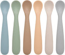 Baby Spoons, 6 Pack First Stage Silicone Feeding Spoons, Soft Tip Feeding Baby Utensils, Baby Led Weaning Supplies Training Spoons, Dishwasher and Boil Safe by TinyTreasures Baby Boutique