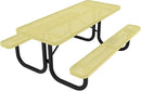 Coated Outdoor Furniture Heavy-Duty Portable Outdoor Picnic Table, Thermoplastic Coated Punched Steel Commercial-Grade Patio Dining Furniture Made in America (6ft Rectangular, Textured Sandstone) by GreenHaven Gardens