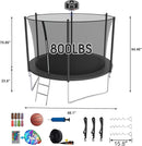 SKYUP Tranpoline 1500LBS 16 15 14 12 10 8 FT Tranpoline for 7-10 Kids and Adults, Windproof Outdoor Tranpoline with Enclosure Net, Basketball Hoop, Easy to Install & Last Long - ASTM Approved by TinyTreasures Baby Boutique
