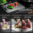 3 pack Titanium Cutting Boards for Kitchen -Titanium Cutting Board Double Sided Titanium Cutting Mat,Non Stick Chopping Board by CozyNest Decor