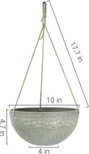 LA JOLIE MUSE Hanging Planters for Indoor Plants, Medium Hanging Planters with Drain Holes, Outdoor Hanging Flower Pots, Storm Gray, Honeycomb (10 Inch, Set of 2) by CozyNest Decor