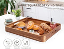 Large Wooden Ottoman Tray, Great 22"x18" Rectangle Trays for Big Ottoman Counter, Huge Kitchen Wood Serving Tray Round Corner, Living Room Coffee Table Decor Centerpiece Organizer Trays by CozyNest Decor
