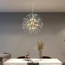 Modern Sputnik Chandeliers for Dining Room, Gold Dandelion Ceiling Hanging Lamp, Round Crystal Beaded Pendant Lights for Bedroom Living Room Farmhouse Kitchen Island (Gold 9Lights) by CozyNest Decor