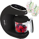 EVLA'S Baby Food Maker, Steamer, Blender, Baby Food Processor for Healthy Homemade Baby Food in Minutes, Touch Screen with 6 Reusable Food Pouches, Baby Registry Essential, Dark Grey by TinyTreasures Baby Boutique