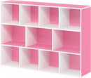 Furinno Luder Bookcase / Book / Storage , 11-Cube, White/Pink by TinyTreasures Baby Boutique