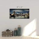 Brooklyn Bridge Canvas Wall Art: Skylines Reflections in New York Artwork for Office Living Rooms(40”x20”) by CozyNest Decor