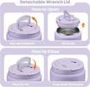 Soup Thermo for Hot Food Kids 13.5oz Lunch Containers with Buckle Lid Wide Mouth Hot Food Jar Vacuum Insulated Stainless Steel Bento Box Leakproof with Spoon(Purple) by TinyTreasures Baby Boutique