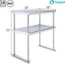 AmGood Double OverShelf Stainless Steel NSF - Many (30" Long x 18" Deep) by CozyNest Decor