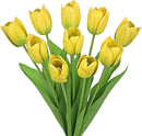 Artificial Tulips Flowers – 20" Long Stem Faux Tulips, 10PCS Real Touch Fake Yellow Tulip for Vase, Farmhouse, Kitchen, Spring & Wedding Home Decor by CozyNest Decor