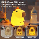 Capybara Little Night Light for Kids, Portable USB Rechargeable Animal Lamps Touch Control Lamp, Silicone Night Light with Timing Function,Children's Christmas Gifts by TinyTreasures Baby Boutique