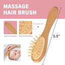 Goat Baby Hair Brush Set, Wooden Comb Massage Scalp Comb, Safe Natural Hair Care Kit, Soft Silicone Bath Brush for Newborns Toddlers (Brush Set+ Pink Massager) by TinyTreasures Baby Boutique