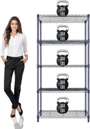 30"x14"x60" PRIME HEAVY DUTY Black 5-Tier Wire Shelving 1,750 LBS MAX Capacity Storage Rack for Commercial, School, Home, Garage, Warehouse, Industrial, and Hospital Uses (with Wheels) by CozyNest Decor