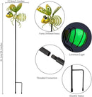 Garden Decor for Outside,3 Pcs Luminous Insect Garden Decorative Stakes,Glow in The Dark Bee Lights Metal Yard Art,Waterproof Outdoor Spring Lawn Patio Pathway Decoration for Mom,Women,Grandma by CozyNest Decor