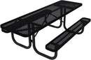 Coated Outdoor Furniture Heavy-Duty Portable ADA-Compliant Outdoor Picnic Table, Punched Steel Patio Dining Furniture Made in America (8ft Rectangular, Both-Side Handicap, Black) by GreenHaven Gardens