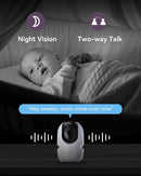 Baby Monitor with Camera and Audio, 7" 720P HD Video Baby Monitor No WiFi, 4000mAh Battery, VOX Mode, Auto Night Vision, Hack Proof, Remote PTZ by TinyTreasures Baby Boutique