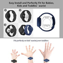 2 Pack Waterproof Airtag Wristband Kids - Anti-Lost Silicone Airtag Holder Cases for Toddler - GPS Tracker Watch Band (Black+Blue) by TinyTreasures Baby Boutique