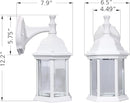 LIT-PaTH Outdoor Wall Lantern, Wall Sconce as Porch Lighting Fixture, E26 Medium Base Max 60W, Aluminum Housing Plus Glass, Matte White Finish, 1-Pack by GreenHaven Gardens