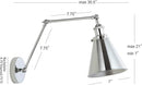 JONATHAN Y JYL7460A Rover 7" Farmhouse Industrial Adjustable Arm Metal LED Wall Sconce Rustic Bohemian 2700K LED 4W Bulb for Entryway Lobby Kitchen Bathroom Bedroom Living Room Hallway, Chrome by CozyNest Decor