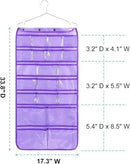 Dual Sided Hanging Organizer for Jewelry Makeup Storage Closet Organizers for Bows Socks Underwear with 42 Clear Pockets (PURPLE) by CozyNest Decor