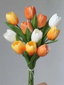 Buart Autumng-Colors Tulip Flowers Artificial Luxury Big Tulip Valentine's Day Mother's Day Easter Home Kitchen Wedding Decorations(11pcs) by CozyNest Decor