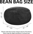 Bean Bag Chair 3Ft, Memory Foam Filled, Large Beanbag Chairs for Adults and Teens, Soft Sofa with Removable Flannel Cover, Round Couch for Living Room Bedroom College Dorm (Black, 3FT-36×36"×24") by CozyNest Decor