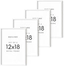 HAUS AND HUES 12x18 White Metal Picture Frames - Features Premium Aluminum, Vertical & Horizontal Hang, Shatterproof Plexiglass - Perfect for Home, Room, Office (12x18 in, White, Set of 4) by CozyNest Decor