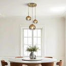 KCO Lighting Gold Cluster Pendant 3-Light Large Glass Pendant Lights Kitchen Island Bubble Globe Chandelier Mid Century Modern Hanging Light by CozyNest Decor