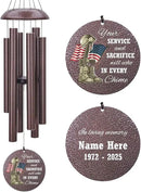 36inch Personalized Wind Chimes, Memorial Wind Chimes for US Veteran, Wind Chime for Loss of Loved Dad/Mom, Sympathy Memorial Gifts, Thank You Veteran Solider, Outdoor Decor by CozyNest Decor