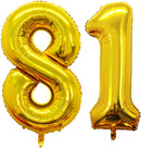 GOER Number 18 Balloons for 18th Birthday Sweet 18 Party Decorations,42 Inch Jumbo Foil Helium 81 Balloons for 81st Birthday Party Decoration (Gold) by TinyTreasures Baby Boutique