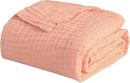 EMME Muslin and Cotton Twin Blankets for Couch Breathable Gauze Blanket All Season Soft and Lightweight Pre-Washed Cotton Blanket (Pink, 60"x80") by CozyNest Decor