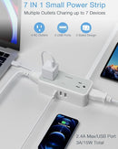 Ultra Thin 5FT Flat Extension Cord, TESSAN Surge Protector Flat Plug Power Strip, 4 Wide Spaced AC Outlets 3 USB A, 900 Joules Protection, Suitable for Home Office Dorm by TinyTreasures Baby Boutique