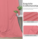 Easy-Going Blackout Curtains for Bedroom, Solid Thermal Insulated Grommet and Noise Reduction Window Drapes, Room Darkening Curtains for Living Room, 2 Panels(46x84 in, Pink) by CozyNest Decor
