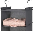 MAX Houser 6 Tier Shelf Hanging Closet Organizer, Closet Hanging Shelf with 2 Sturdy Hooks for Storage,2 Pack, Foldable (Grey) by CozyNest Decor